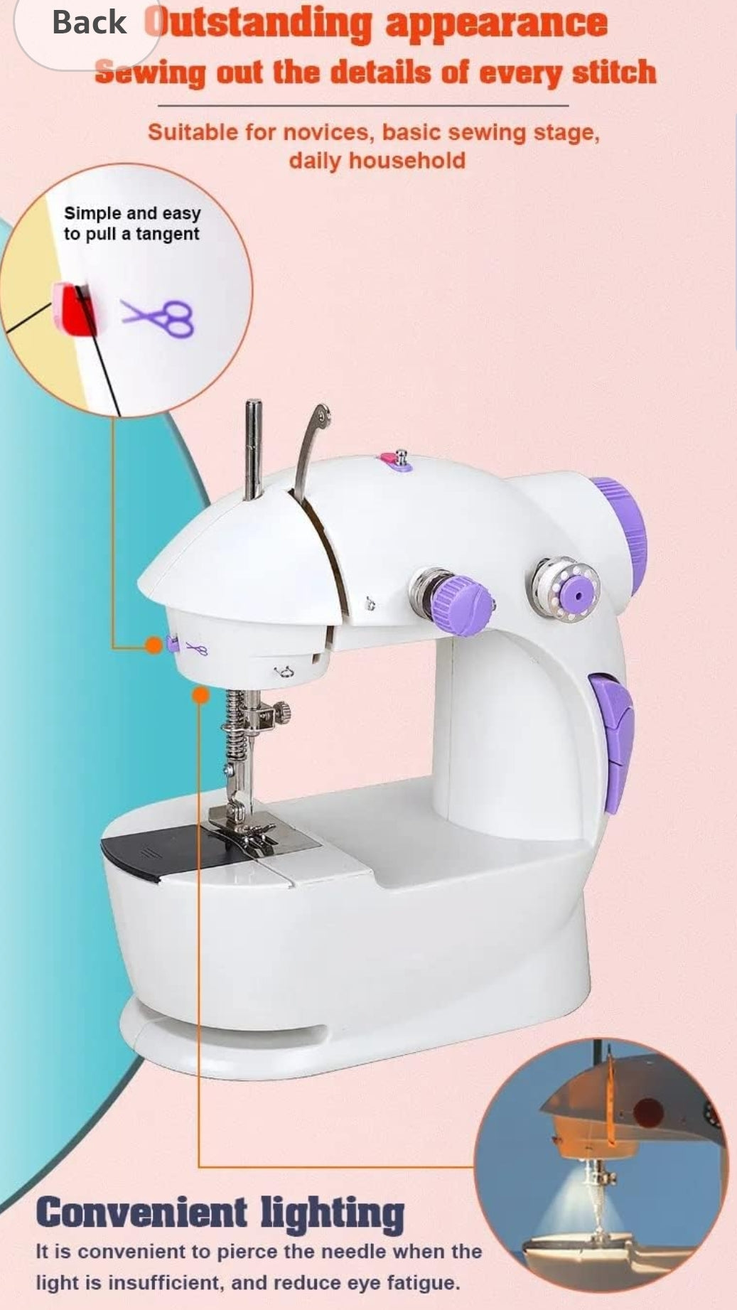 ORLOV® Sewing Machine for Home Tailoring, Silai Machine for Home, Sewing Machine Mini, Sewing Machine, Stitching Machine for Home, Tailoring Machine